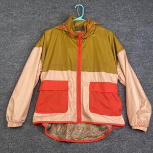 Eddie Bauer The Great Jacket Womens Small Multicolor Hooded Zip Windbreaker